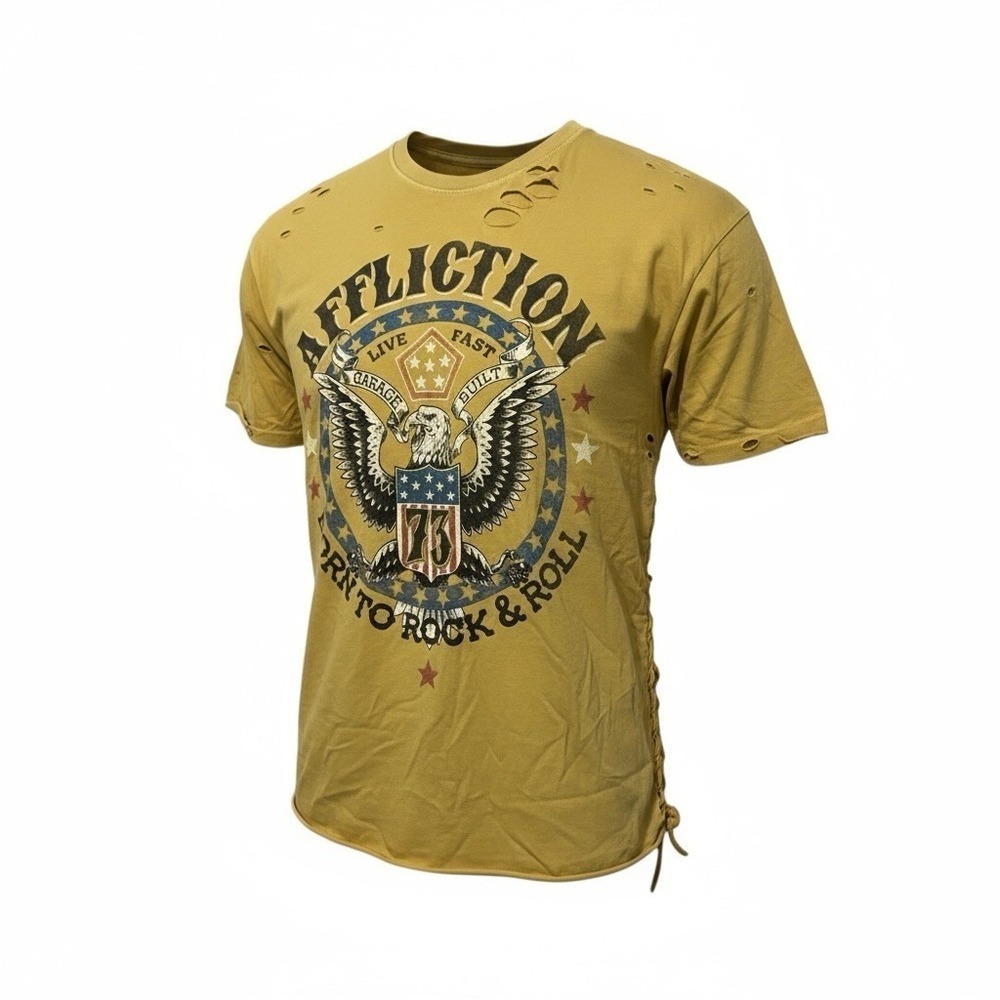 Affliction‎ Women's L Multicolor Graphic Eagle T-Shirt Rock & Roll Theme
